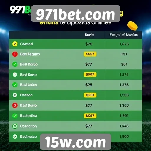 Comparação de bônus oferecidos pelo 971bet
